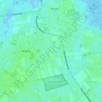 Carte topographique Boerelaan, altitude, relief