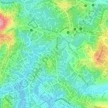 Carte topographique Carrefour Obili, altitude, relief