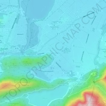 Carte topographique Alterschrofen, altitude, relief