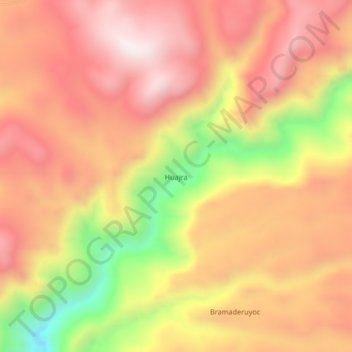 Carte topographique Huajra, altitude, relief