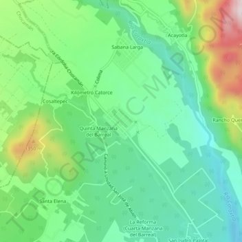 Carte topographique El Palenque Palotal, altitude, relief