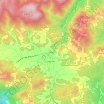 Carte topographique Il Gabellino, altitude, relief