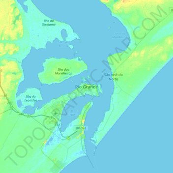 Carte topographique Rio Grande, altitude, relief