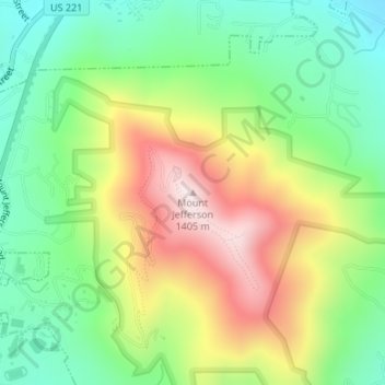 Carte topographique Mount Jefferson, altitude, relief