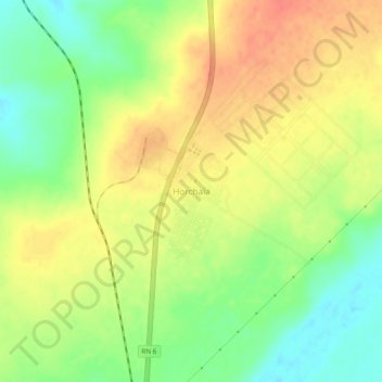 Carte topographique Horchaïa, altitude, relief