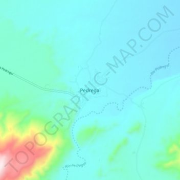 Carte topographique Pedregal, altitude, relief