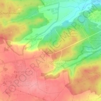 Carte topographique Zeilberg, altitude, relief