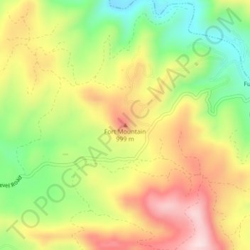 Carte topographique Fort Mountain, altitude, relief