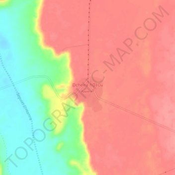 Carte topographique Dcheira, altitude, relief