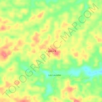 Carte topographique Caluma 3, altitude, relief