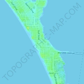 Carte topographique Jones Bayou, altitude, relief
