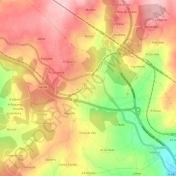 Carte topographique Maside, altitude, relief