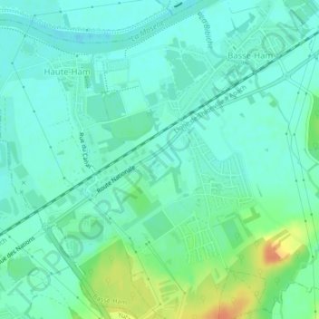 Carte topographique Retienne, altitude, relief