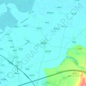 Carte topographique 民主镇, altitude, relief