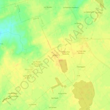 Carte topographique Le Boêl, altitude, relief