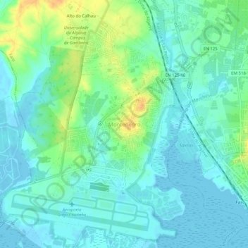 Carte topographique Montenegro, altitude, relief
