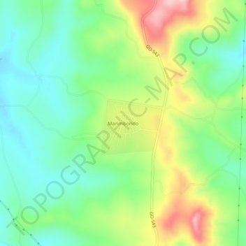 Carte topographique Marimbondo, altitude, relief