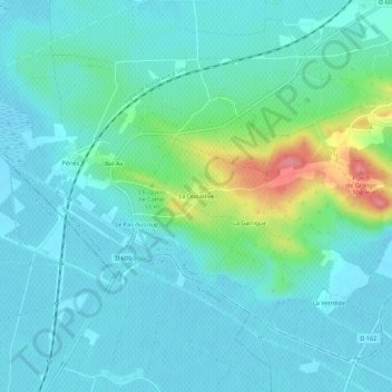 Carte topographique La Donadive, altitude, relief