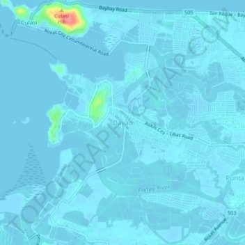 Carte topographique Dayao, altitude, relief