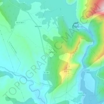 Carte topographique Samitier, altitude, relief