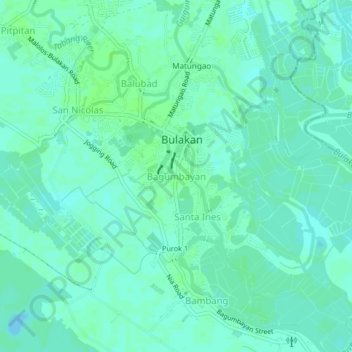 Carte topographique Bagumbayan, altitude, relief