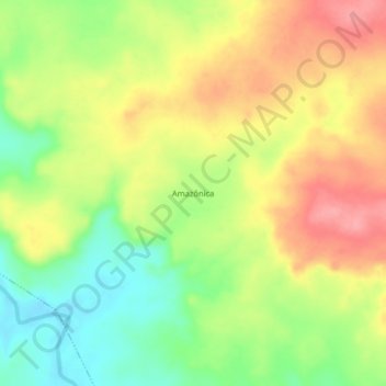Carte topographique Amazônica, altitude, relief