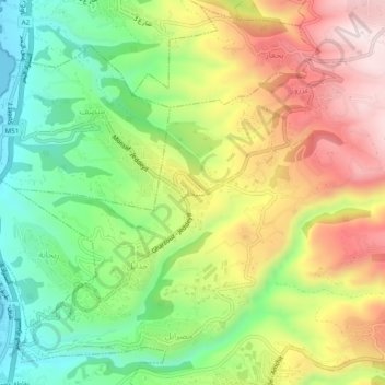 Carte topographique Chikhane, altitude, relief
