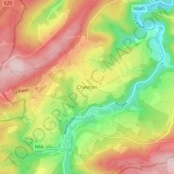 Carte topographique Chevron, altitude, relief