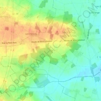 Carte topographique Gourdemont, altitude, relief