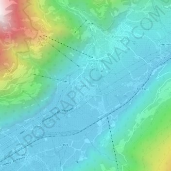 Carte topographique Rabland - Rablà, altitude, relief