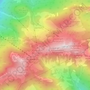 Carte topographique Staffelstein, altitude, relief