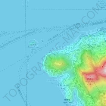 Carte topographique Kung Man Village, altitude, relief