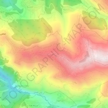 Carte topographique Ras Al Matn, altitude, relief