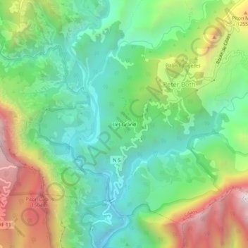 Carte topographique Ilet Grand, altitude, relief
