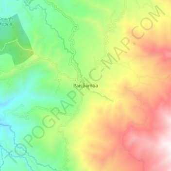 Carte topographique Paispamba, altitude, relief