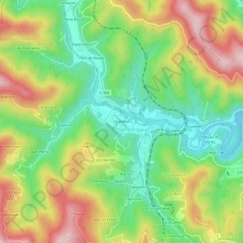 Carte topographique Le Vallon, altitude, relief