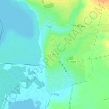 Carte topographique Hradenytsi, altitude, relief