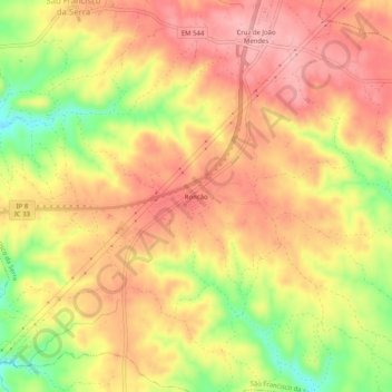 Carte topographique Roncão, altitude, relief