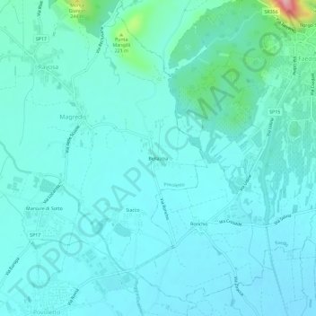 Carte topographique Bellazoia, altitude, relief