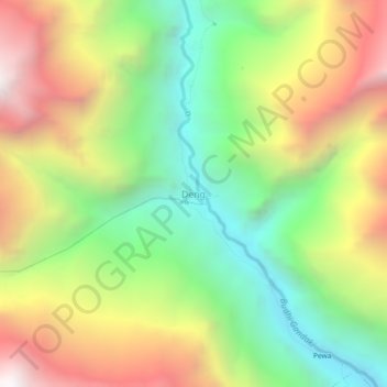 Carte topographique Deng, altitude, relief