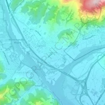 Carte topographique Ceparana, altitude, relief