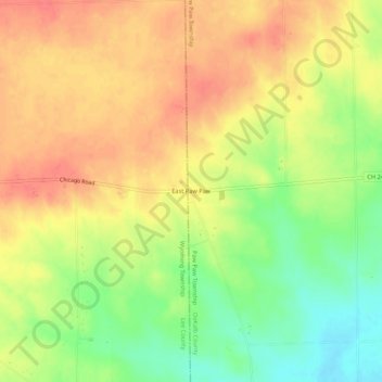 Carte topographique East Paw Paw, altitude, relief