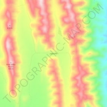 Carte topographique Leesville, altitude, relief