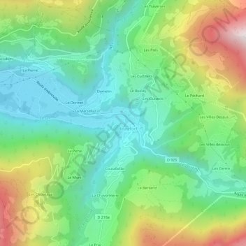 Carte topographique La Glirettaz, altitude, relief