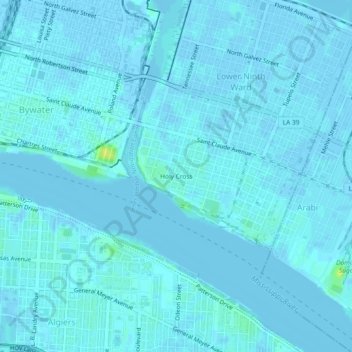 Carte topographique Holy Cross, altitude, relief