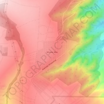 Carte topographique Monte Alto, altitude, relief