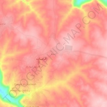 Carte topographique Alruhaibat, altitude, relief
