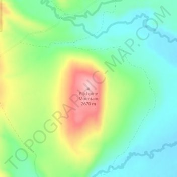 Carte topographique Pitchpine Mountain, altitude, relief