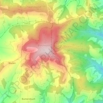 Carte topographique Blasenfluh, altitude, relief