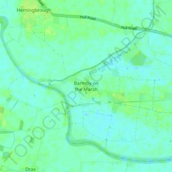 Carte topographique Barmby on the Marsh, altitude, relief